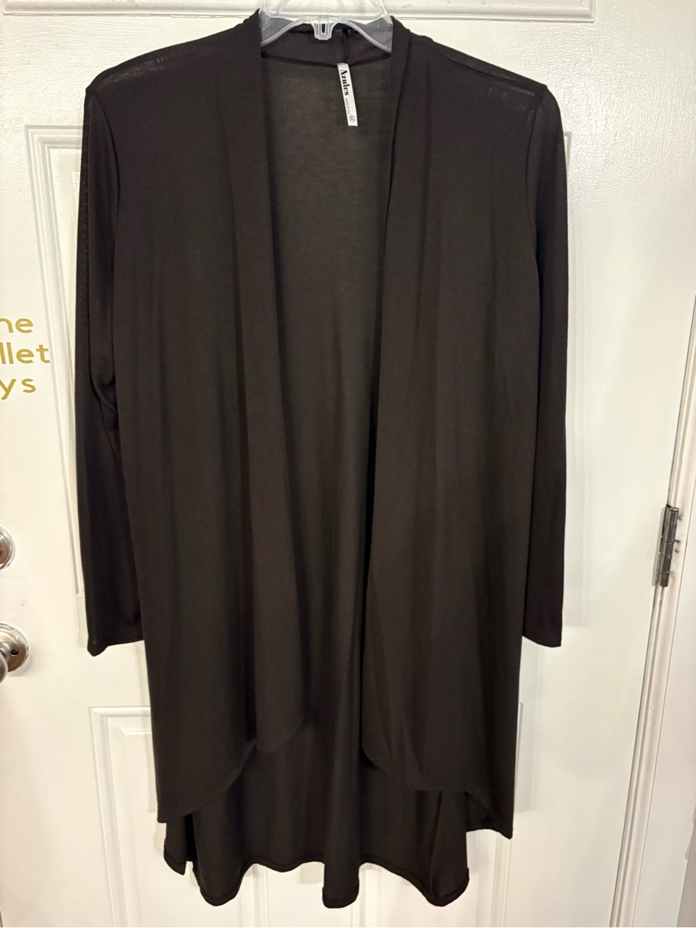 Azules black Open-Front Draped Cardigan